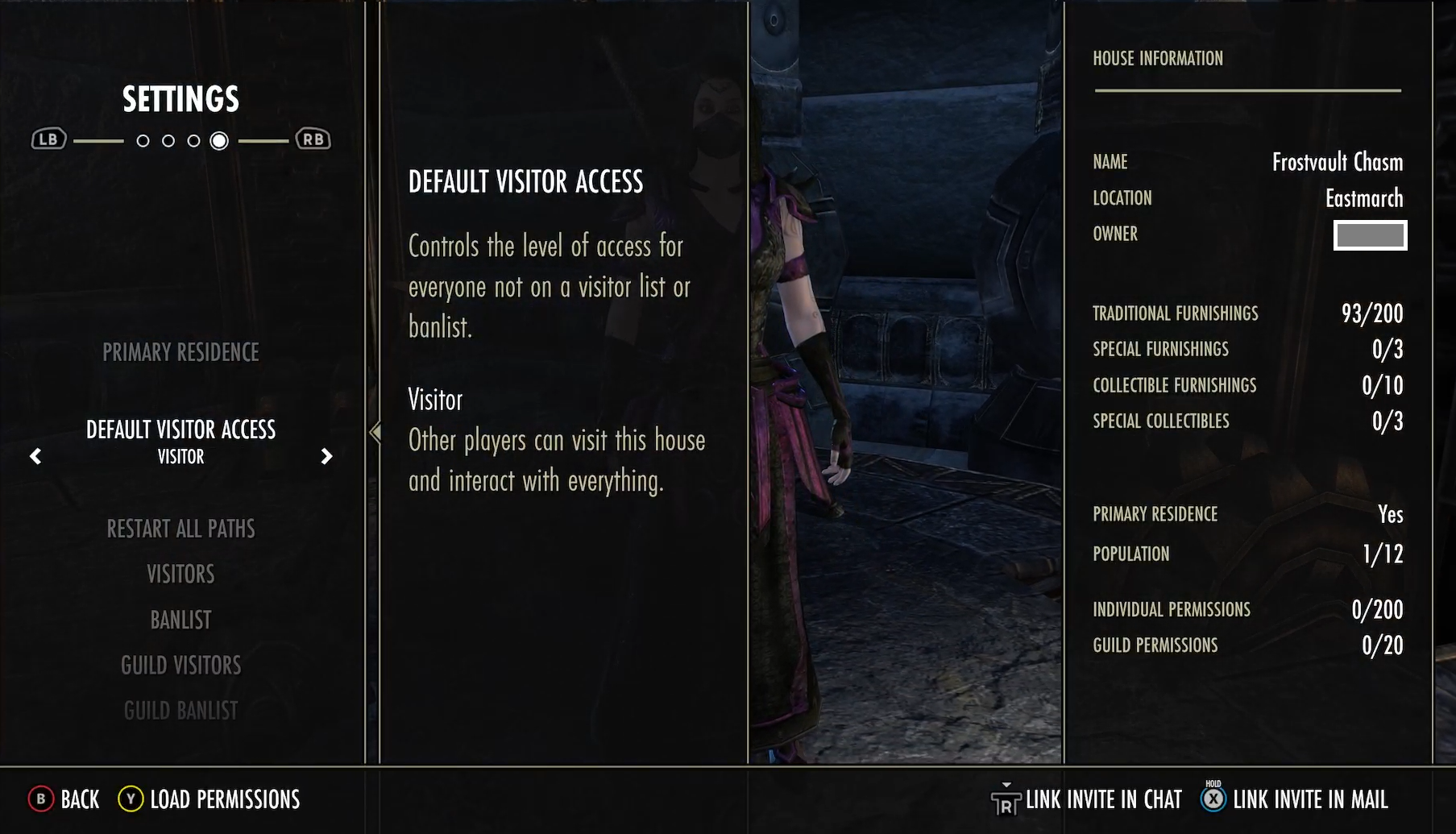 How do housing permissions work in ESO and what happens if my guild