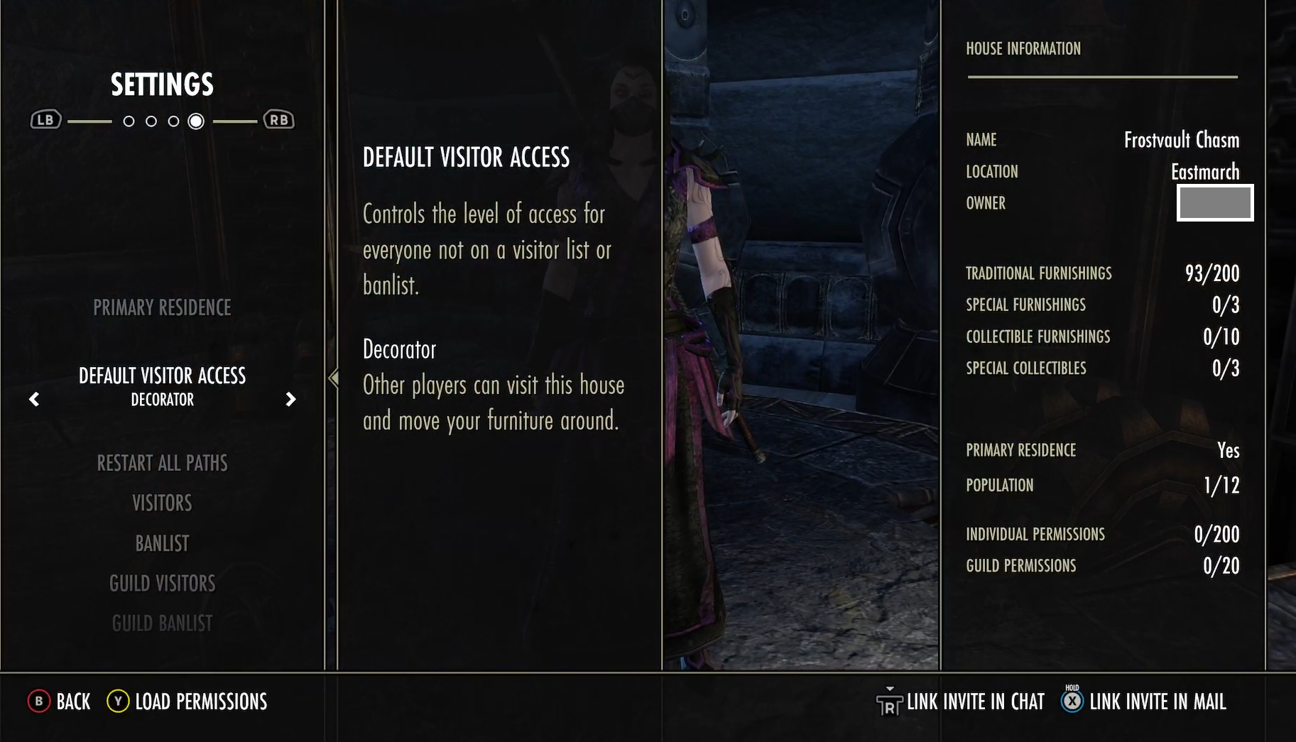 How do housing permissions work in ESO and what happens if my guild