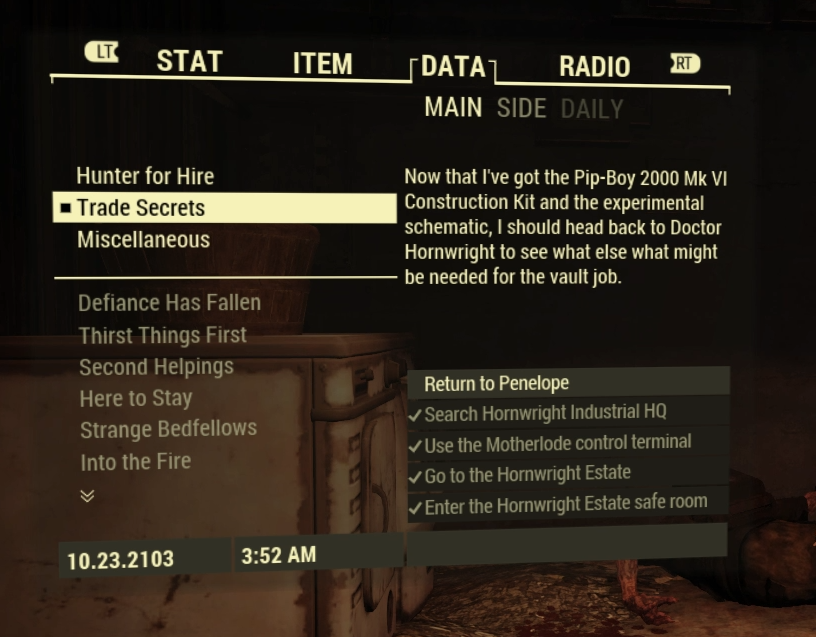 "Trade Secrets" Quest Fallout 76 Bethesda Support